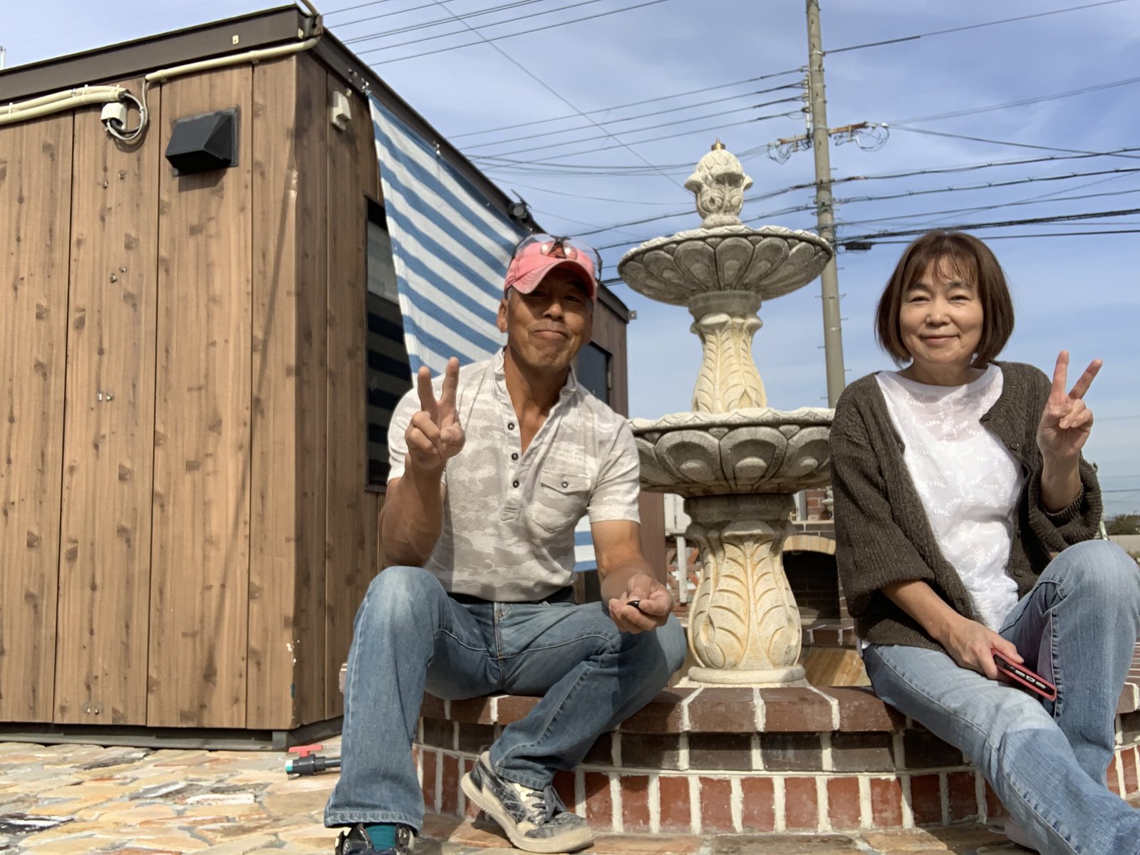 煉瓦工房 永田憲一とショールームの噴水